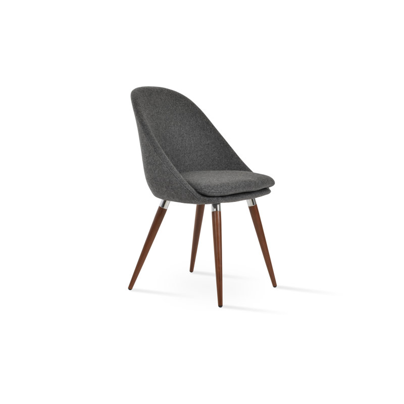 Avanos Ana Side Chair, Dark Gray, Walnut/Chrome