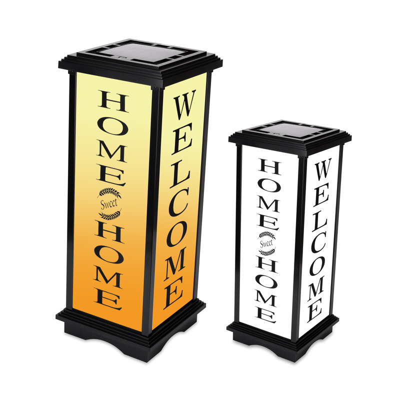 Techko Solar LED Welcome Lantern with Frosted Panels