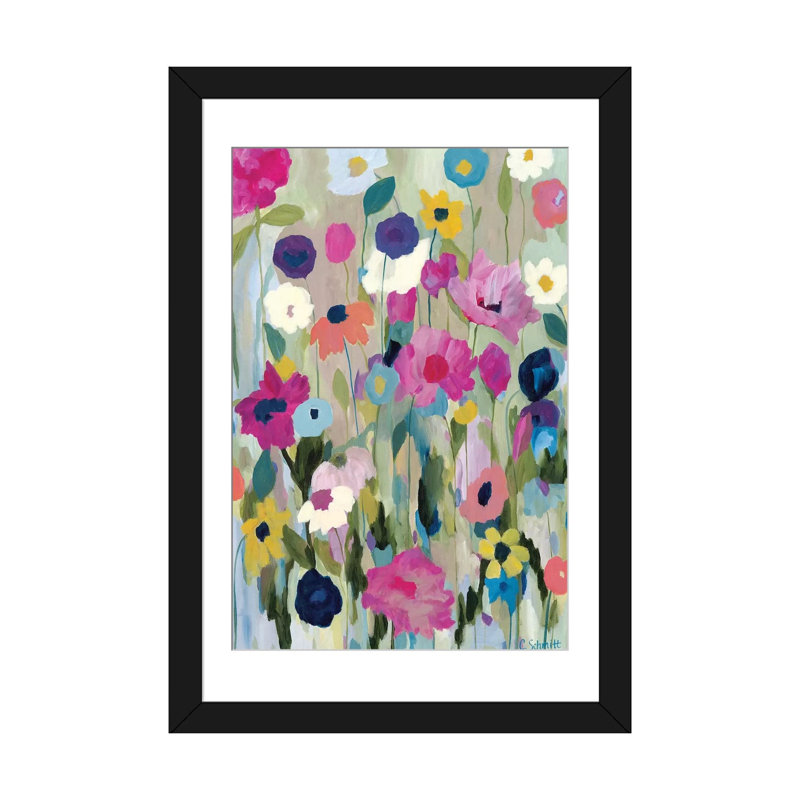 « too pretty to pick », reproduction d’impression sur toile, H 24 po x l 16 po x P 1 po, Papier d'art encadré noir, Blanc