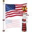  Yescom EZ GO 30ft Telescopic Flag Pole Kit Upgrade Rotating Lock for Outside Inground with 3x5' US Flag Ball Top Silver