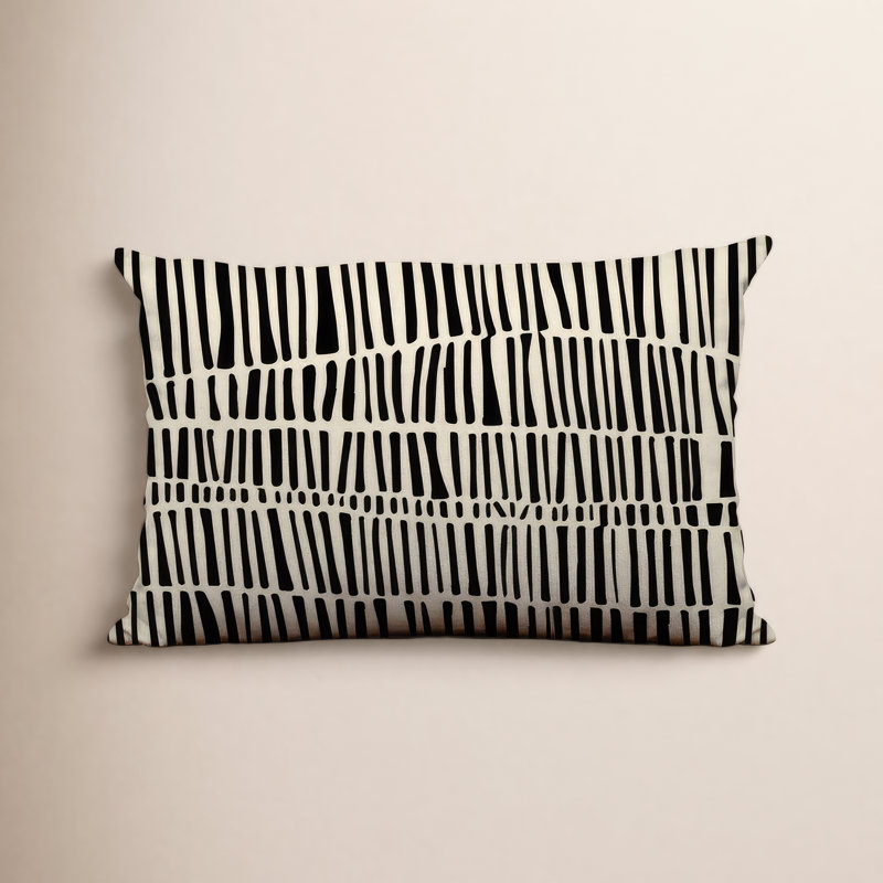 Housse et insert de coussin rectangulaire intérieur / extérieur en mélange de polyester / polyester Ikom, Noir