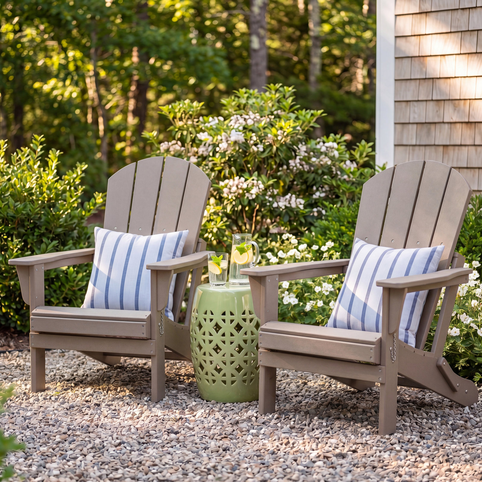 Laguna Foldable Outdoor Adirondack Set, Dark Brown