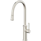 Davoli Pull-Down Kitchen Faucet with Button Sprayer - High Arc Spout