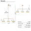  Luminaire suspendu pour îlot de cuisine 3 lumières à intensité variable 44,9 po Kimmons
