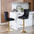 Dennis Swivel Velvet Bar Stools with Adjustable Height-108457262