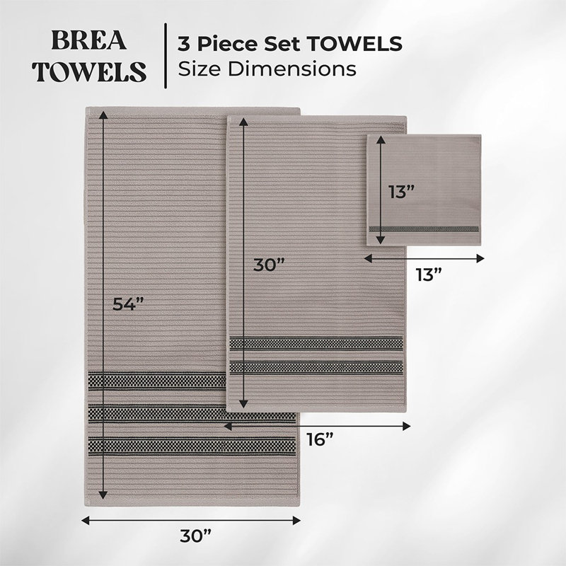 Ensemble de serviettes de salle de bain 8 pièces Orley Zero Twist, Ivoire, Ensemble de serviettes 8 pièces