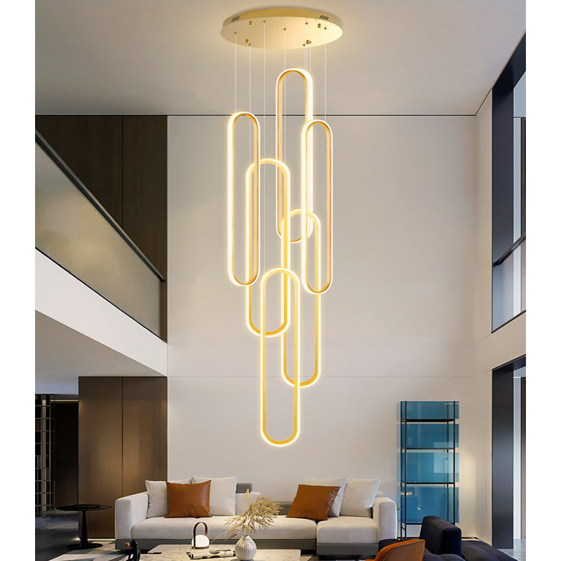 Lustre moderne à intensité variable de 138 po à DEL