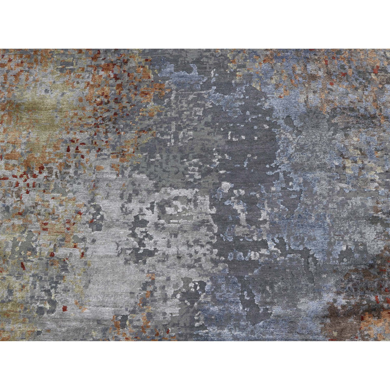 Abstract Area Rug in Red, Rectangle 12' x 15'