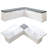 L Shape Storage Bench, Kitchen Breakfast Nook Bench, Backless Corner Bench Nook With Storage, Shoe Benches With Cushion For Entryway Cloakroom, White And Grey, 63”d X 63”w X 18.3”h