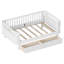 Lit simple pour enfant en bois blanc | Rails de rangement et de sécurité-175087834