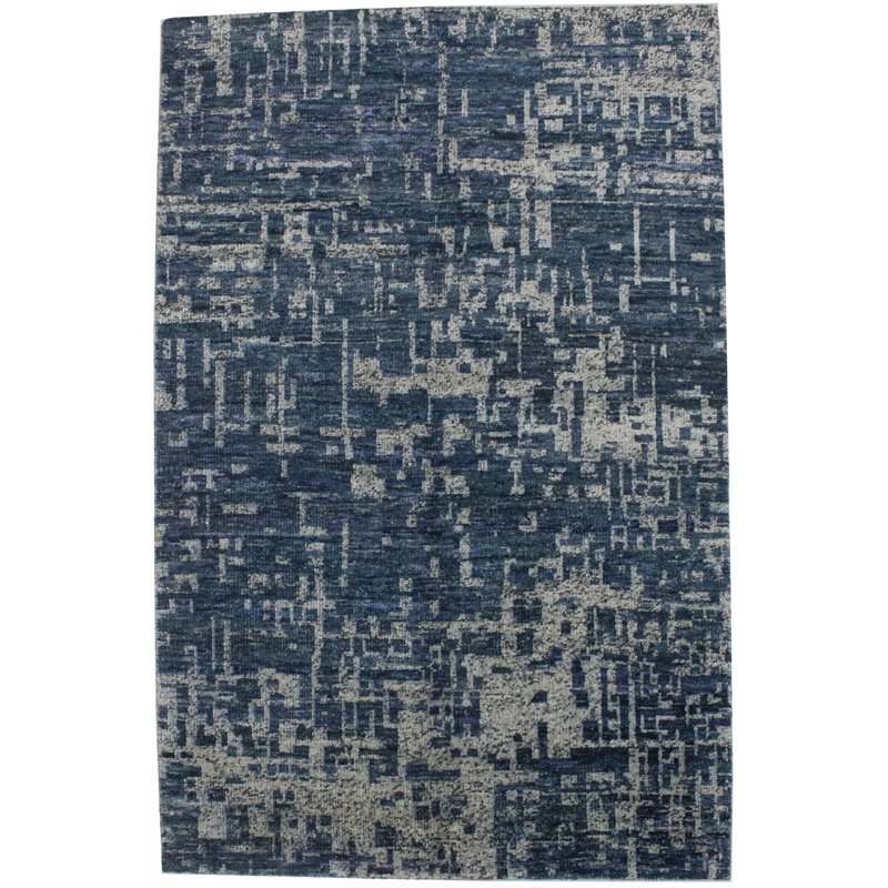 Tapis crème abstrait noué à la main
