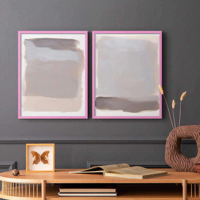 ABSTRACT Series DCCXVII-Premium Framed Print -Ready to Hang - No Nails Required - No Nails Required, 11" H x 18" W, Pink