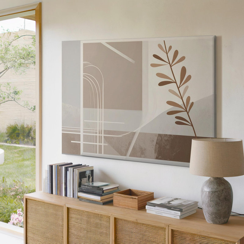 Art mural abstrait, branche minimaliste, toile botanique, prêt à accrocher, H 30 po x l 30 po
