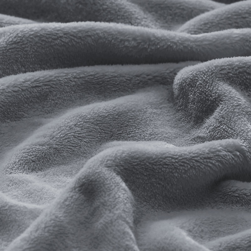 Luxury Mink Fleece Blanket - Ultra Soft, Warm & Lightweight Throw, 130cm W x 150cm L, Grey