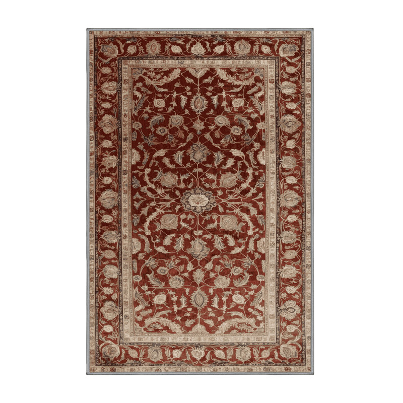 Machine Washable Persian Gray Area Rug, Rectangle 3' x 5'