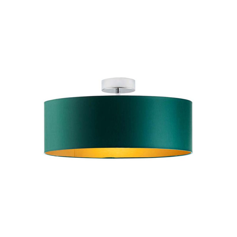 Sunburg Semi Flush Mount, Silver, 30cm H x 40cm W x 40cm D, Green