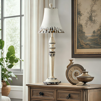 31.75" White Resin Table Lamp