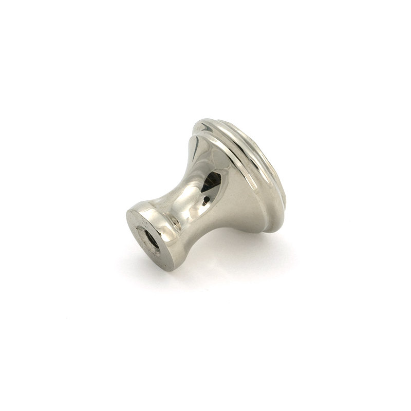 Hammered Round Knob, Polished Nickel, 0.79" Knob Diameter