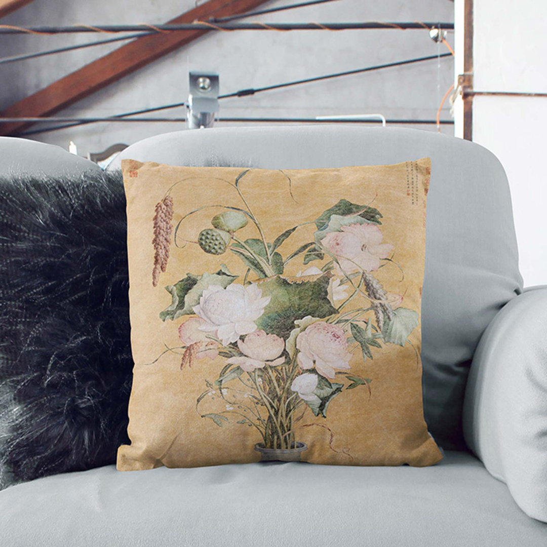 A Vase of Flowers by Lang Shining Cushion with Filling