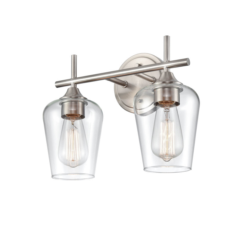 Ashford Elegance Brushed Nickel 2-Light Direct Wire Vanity Fixture