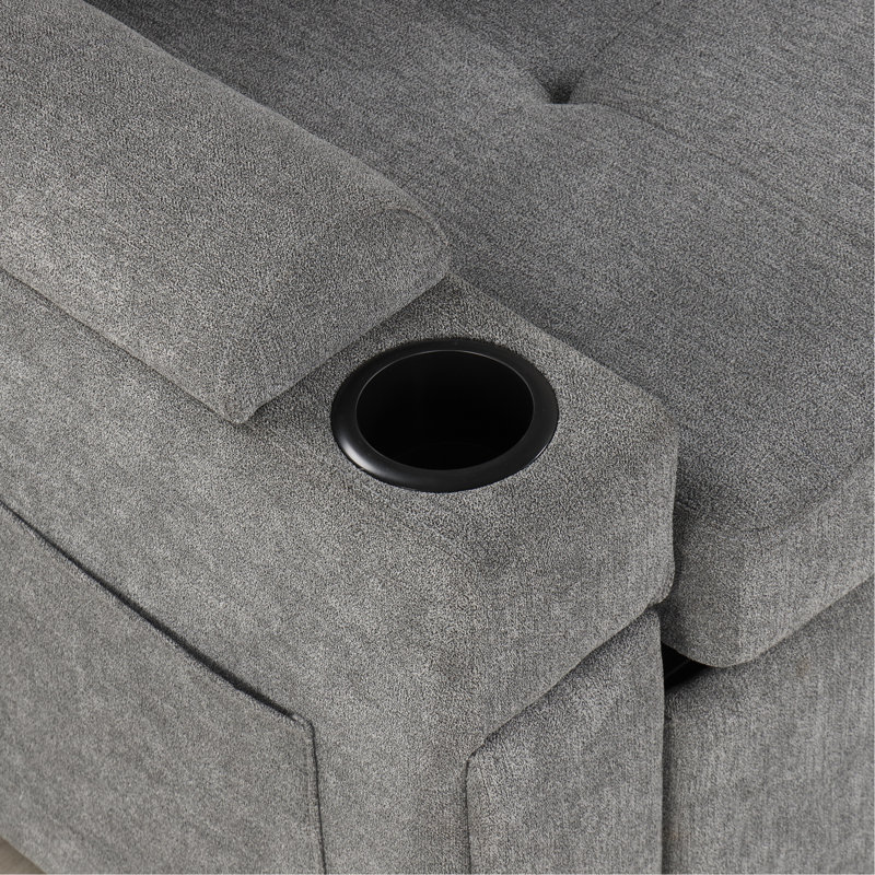 83.5" L-Shaped Sofa Couch Convertible Sofa Bed Sectional Sofa With Ample Storage Space, Two Cup Holders And Two USB Ports For Living Room, Gray