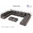 14 Seat Corduroy Convertible Modular Sectional Sofa With Storage, 12 Back Cushion 12 Throw Pillow-417269797