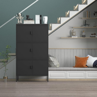 Metal Storage Cabinet,storage Sideboard,steel Display Cabinet With 6 Doors