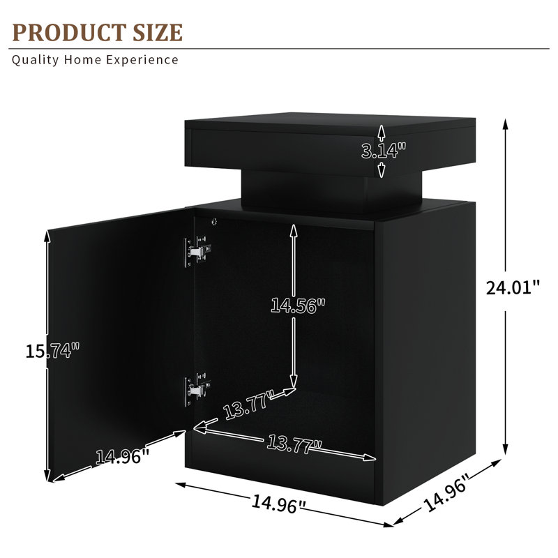 Table de chevet Eliezel, Noir