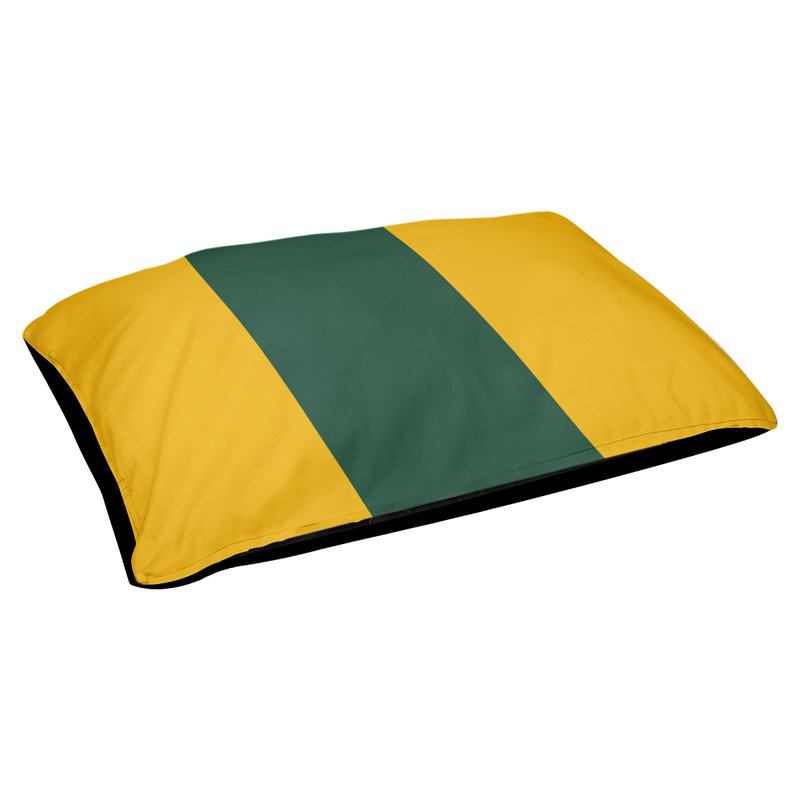 Coussin rectangulaire designer Los Angeles, Petit (L 18 po x l 28 po), Récolte or / vert forêt
