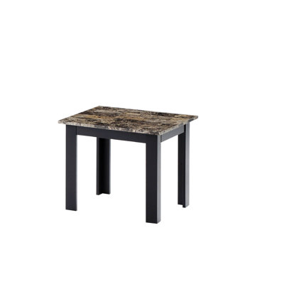 3Pc Set Traditional Style Rectangular Coffee Table And Square Shape End Table
