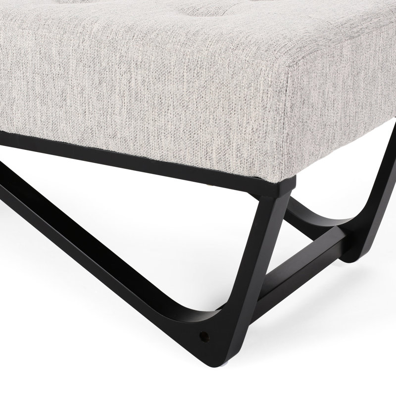 Aspect gaufré de style contemporain avec dessus moelleux et pieds géométriques avec siège à boutons moderne