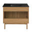 Meuble-lavabo autoportant en chêne doré Classe 36 avec plateau noir Class-1407516752-1363476246-1363476232