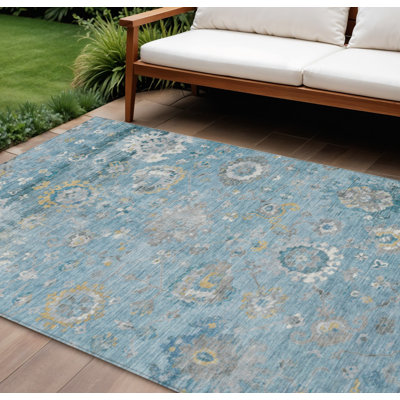Tapis bleu sarcelle et turquoise 9 'X 12'