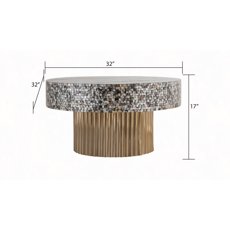 Table basse avec plateau en nacre
