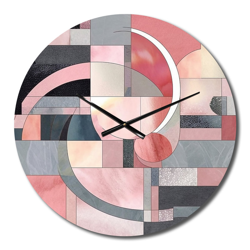 Horloge murale en métal rose, Moyenne