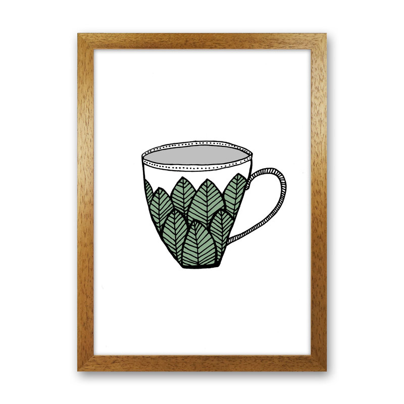 Teacup Leaves by Carissa Tanton - Print, Oak Framed, 63cm H x 46cm W x 3cm D