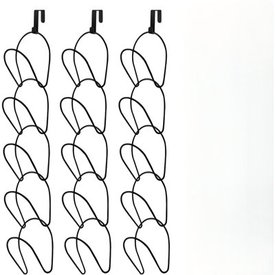 Ensemble de 15 porte-chapeaux, porte-cintres, organisateur, garde-robe, casquette de baseball, support de rangement pour écharpes, sacs à main, serviettes, attaches de vêtements, fixation au-dessus de la porte, crochet mural, noir