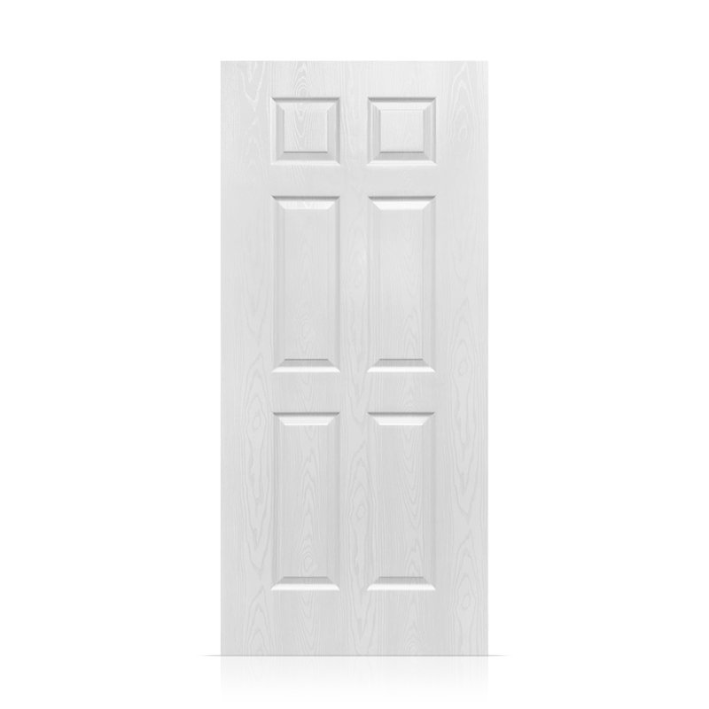 Dalle de porte intérieure en PVC 6 panneaux, 30 po x 80 po, Blanc