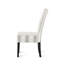 Chaise rembourrée à rayures tendance pour salle à manger avec assise et base robustes