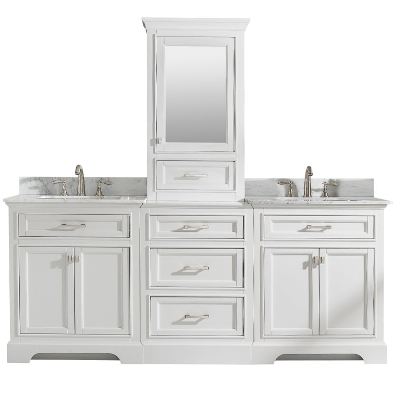 Ensemble de meuble-lavabo double 96 po Arruda, Blanc