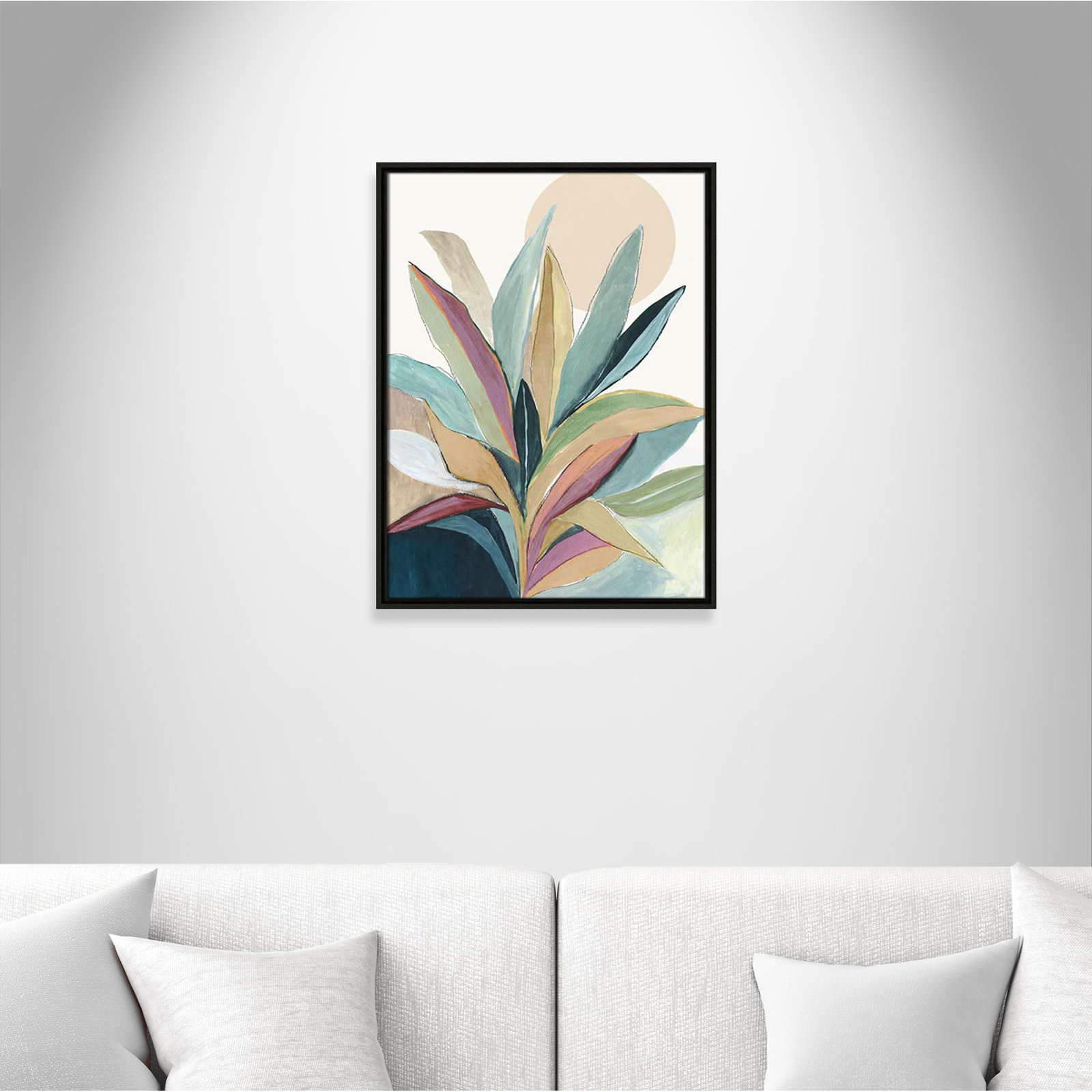 Byer "Sunny Bright Leaves I" Print by Asia Jensen, No Mat, Espresso Floater Framed, 25.5" H x 19.5" W x 2" D