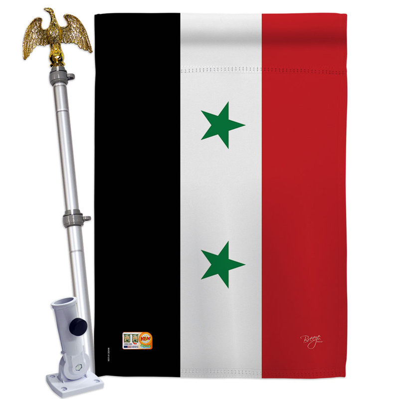 Double Sided 40'' H x 28'' W Polyester Flag Set