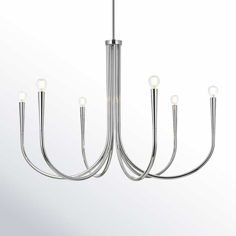 Catalena 6-Light Chandelier, 24.5" H x 36" W x 36" D, Chrome