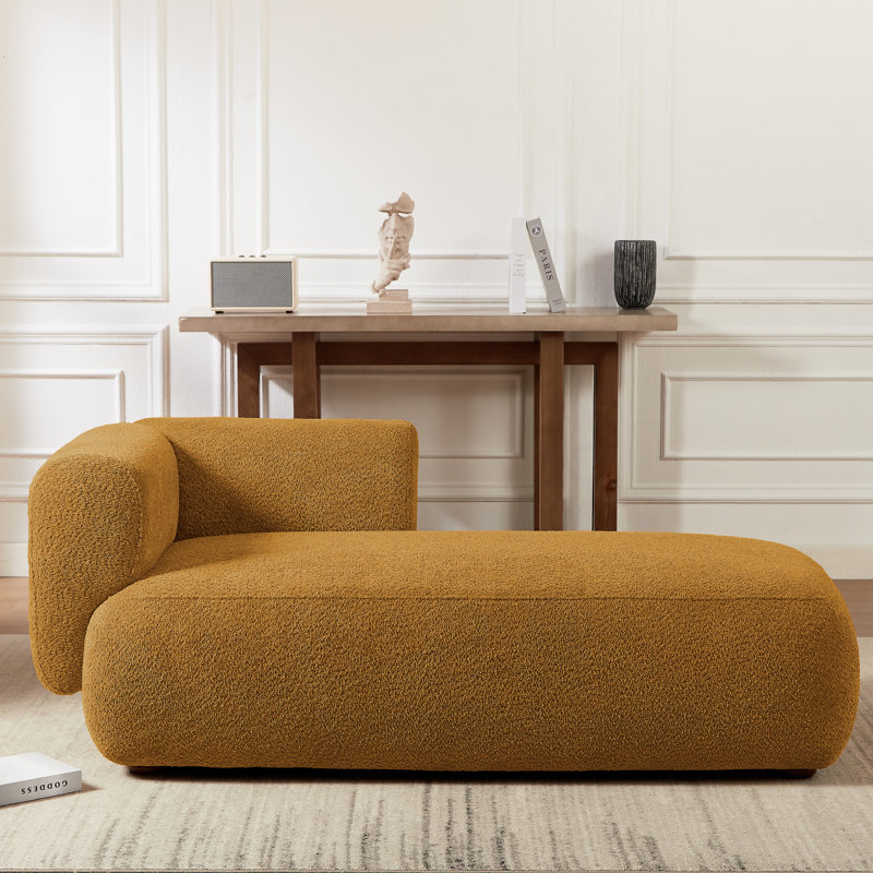 Chaise longue rembourrée Christinia, Orange, Orienté à droite