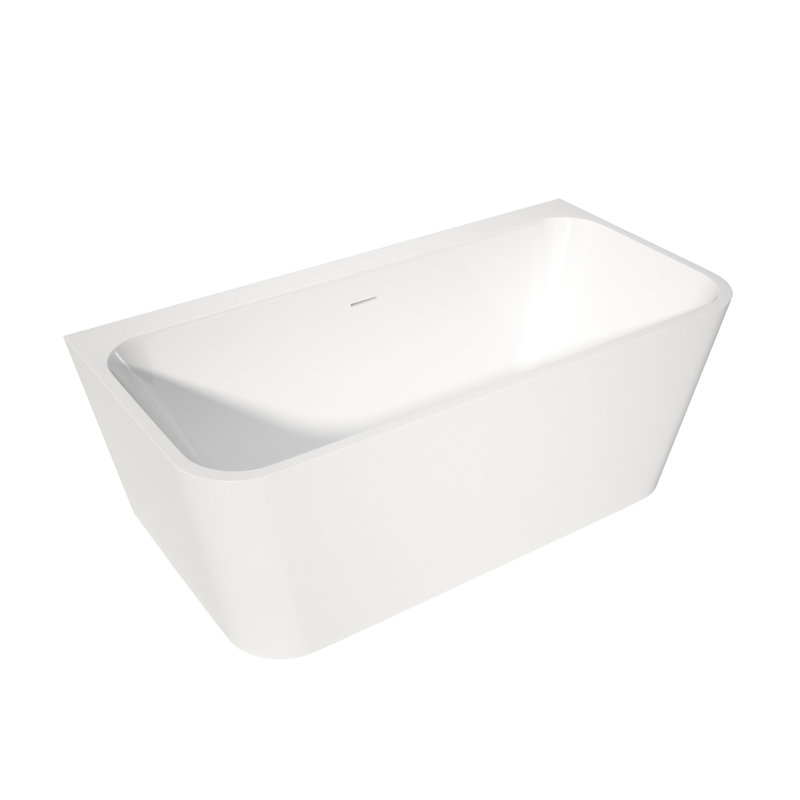 59" Rectangular Acrylic Soaking Tub, Gloss White Color, Non - Slip Design, Fiberglass Reinforcement For Long Term Durability Bathtub, Feature, Reinforced Bottom, High And Space Saving Design