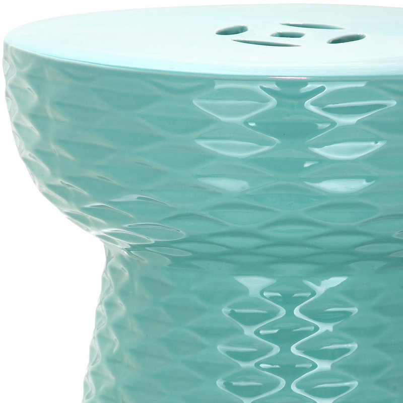 Tabouret d'appoint en céramique Verne, Bleu pâle