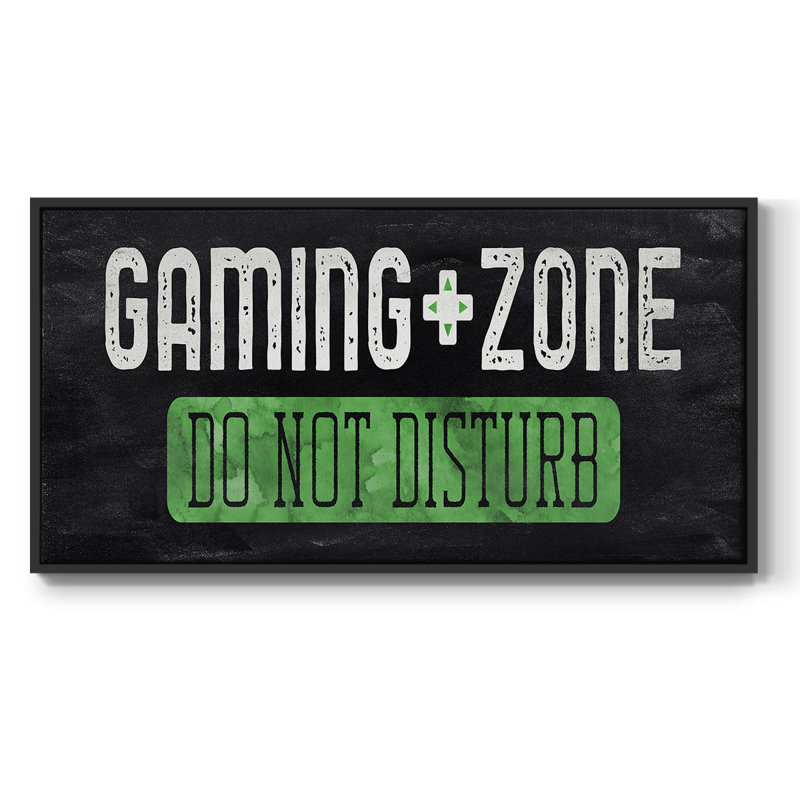 Zone de jeu - Toile tendue avec châssis encadré - Prêt à être accroché, Noir, H 21 po x l 41 po