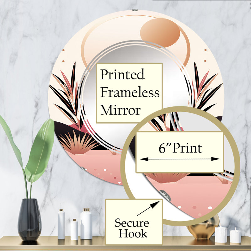 Perit - Miroir mural moderne rond, 32 po x 32 po