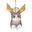 Feline Grey Tabby Cat Angel Holiday Ornament