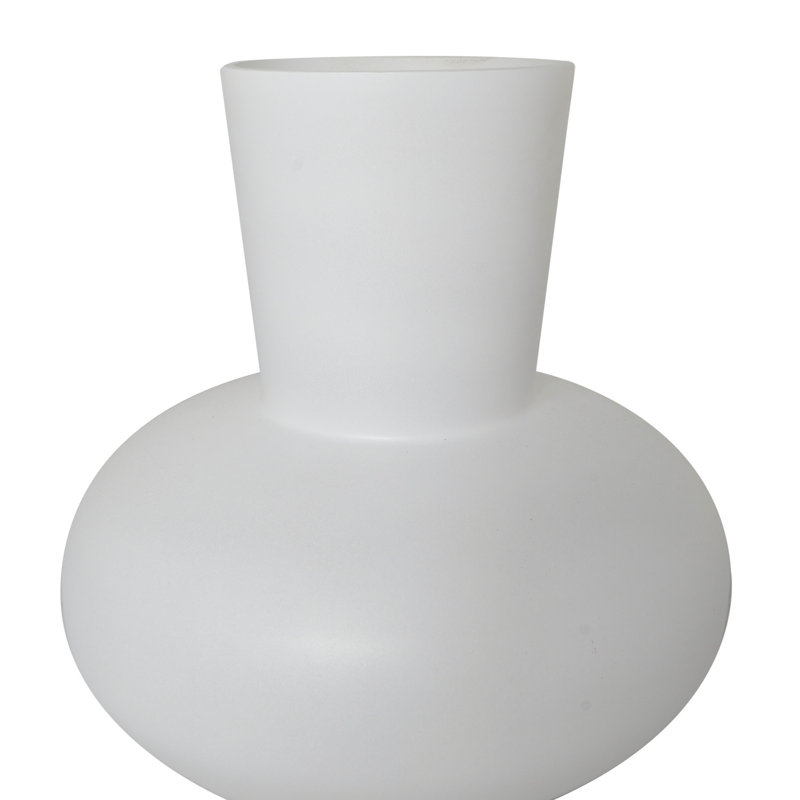 Mable Glass Table Vase, White